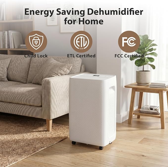50Pints Dehumidifier with Drain Hose, 500 Sq.Ft Dehumidifier - Image 8