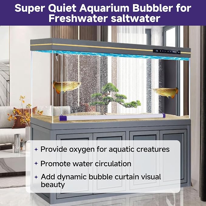 hygger 27.5 Inch Long Aquarium Bubble Bar, Ultra-Fine Quiet Oxygen Diffuser - Image 3