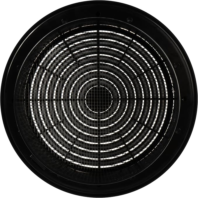 Vent Systems 6'' Inch Black Round Plastic Ceiling Vent Cover - Image 9
