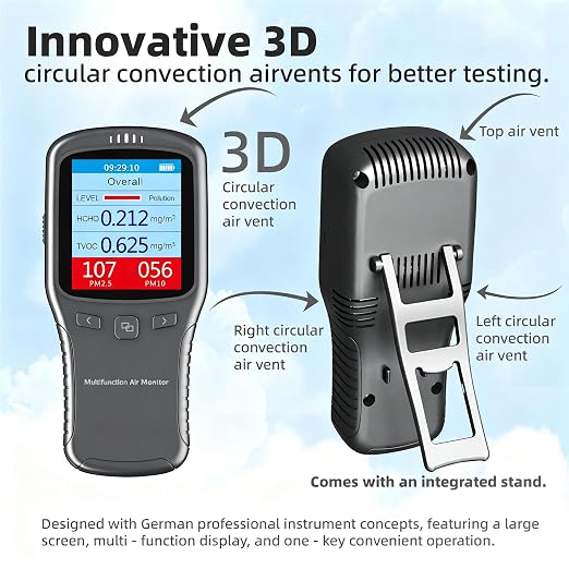 Air Quality Monitor, 5-in-1 Air Quality Tester, - Image 2