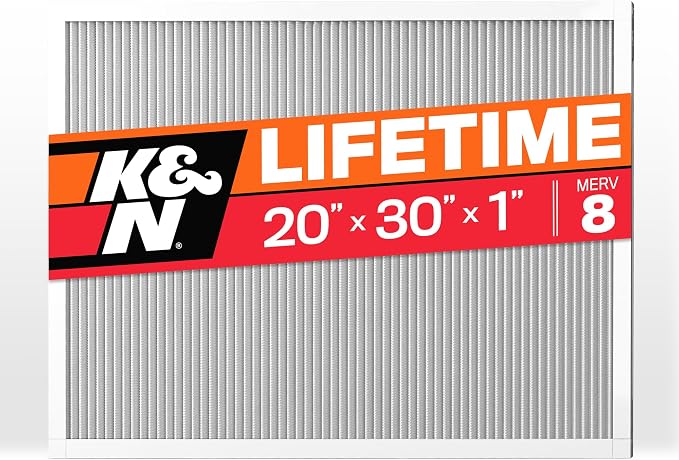 K&N 20X30X1 HVAC Furnace Air Filter, Lasts a Lifetime, Merv 8, the Last HVAC by KNEngineeringInc