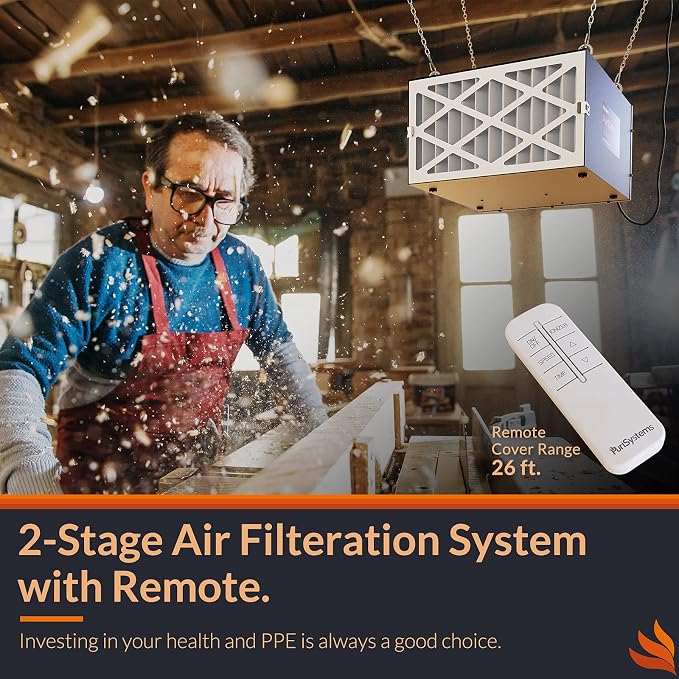 PURISYSTEMS 3-Speed Remote Air Filtration System, PuriCare 500 Hanging Air - Image 2