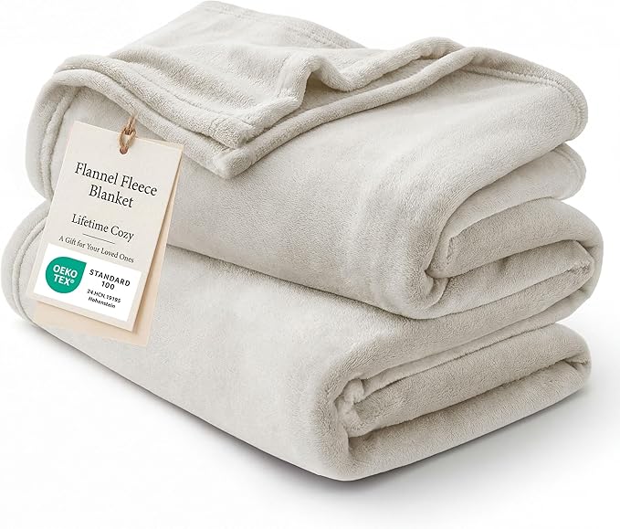 Bedsure GentleSoft Fleece Blanket California King Size Linen - Lightweight Plush Fuzzy Cozy Soft Bed Blankets, 102x96 inches