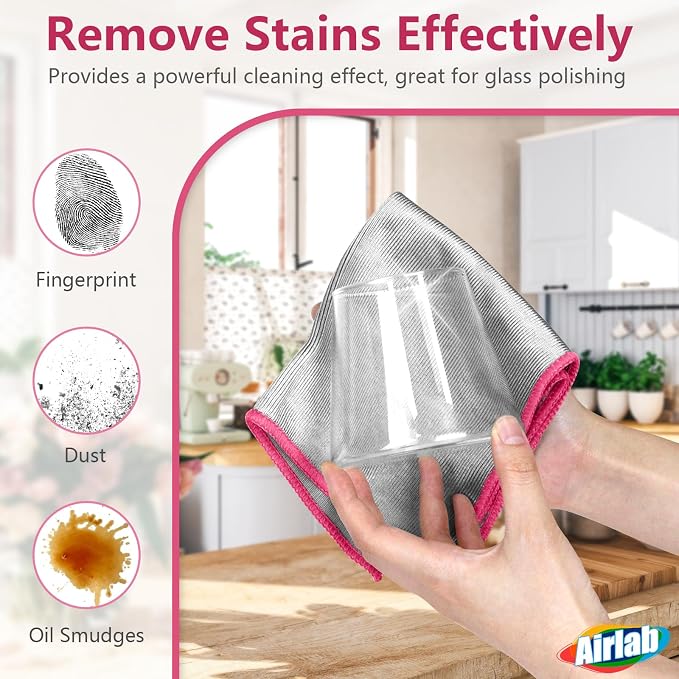 Airlab Glass Polishing Cloth Streak Free Miracle Cleaning Cloth Lint Free - Image 2