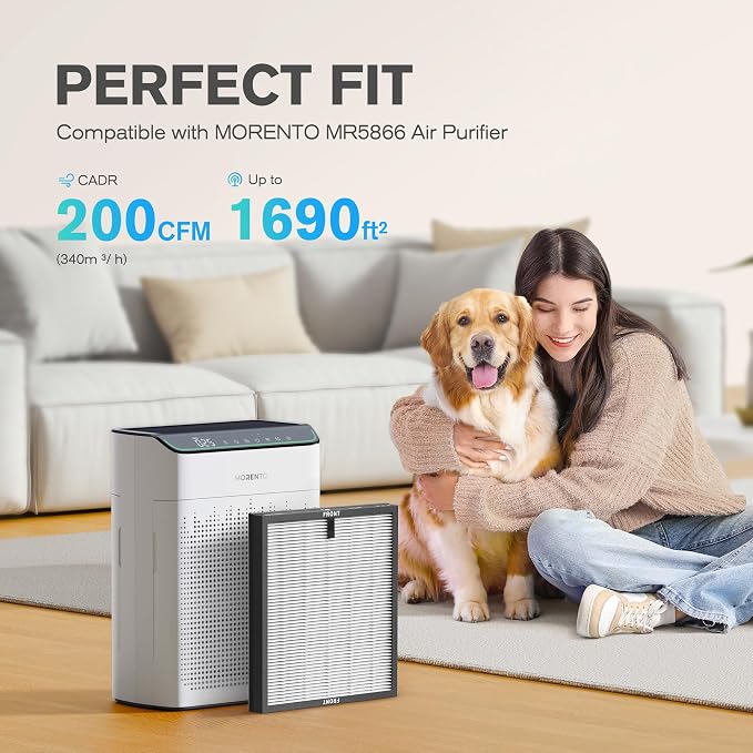 MORENTO Genuine Air Purifier Replacement Filter, True HEPA Filter Compatible - Image 2
