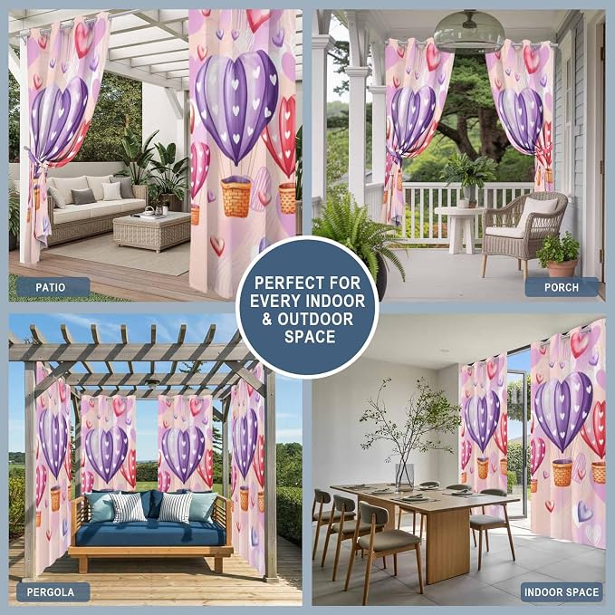 Hot Air Balloons Waterproof Outdoor Curtains - Image 6