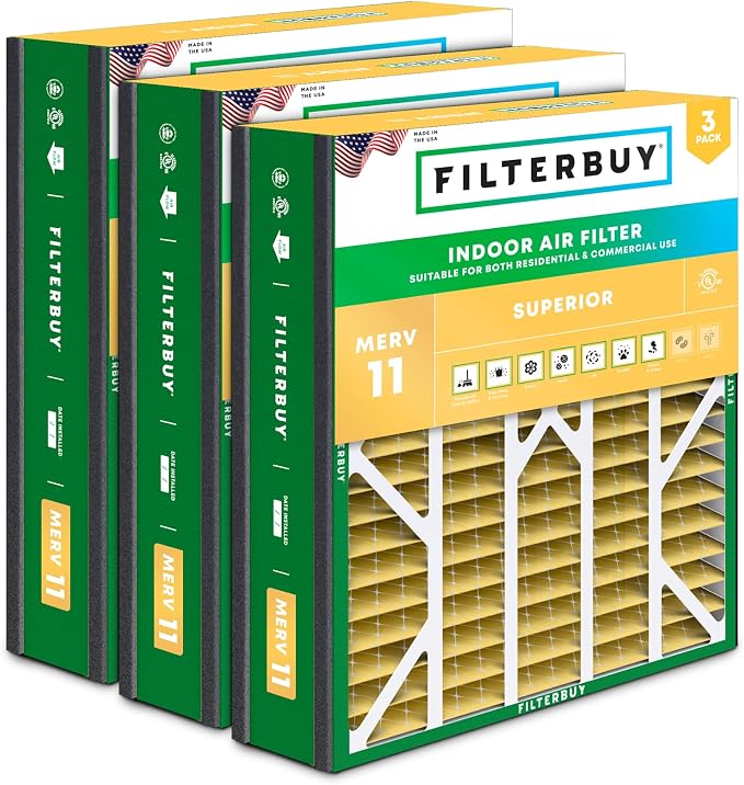 Filterbuy 20x20x5 Air Filter MERV 11 Superior Pet & Allergy Defense, by Filterbuy