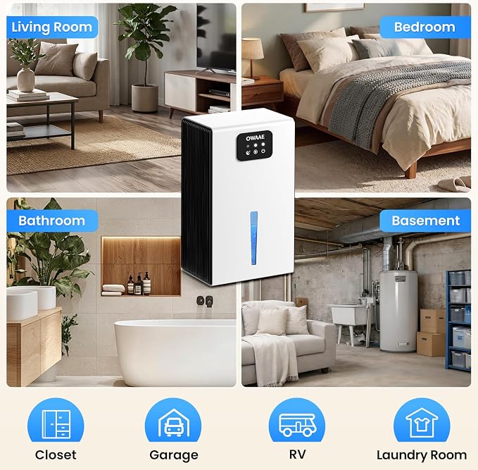 Dehumidifier, 1000 sq.ft Quiet Dehumidifiers - Image 7