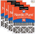 Nordic Pure 20x25x5 Pleated MERV 15 Plus Carbon Air Filters 4 Pack | Actual by NordicPure