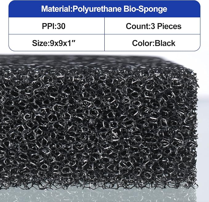 Tondiamo 3 Pieces Aquarium Sponge Filter Pad Media Cut to Fit Foam - Image 5
