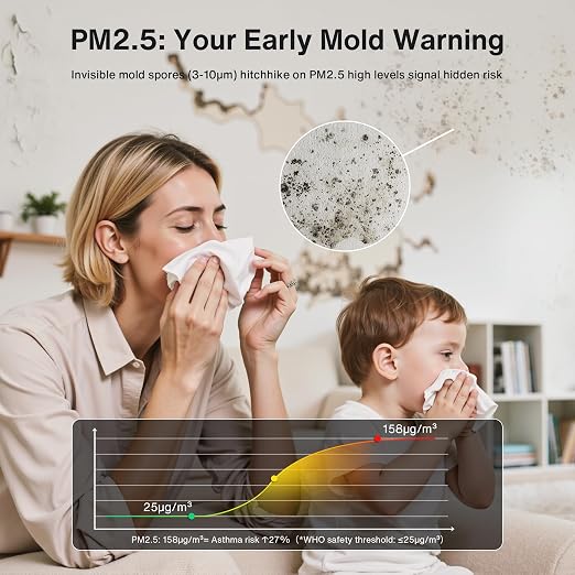 bonoch 16 in 1 Air Quality Monitor Indoor 7" Display 9 AQI+7 Alerts, CO2 - Image 7