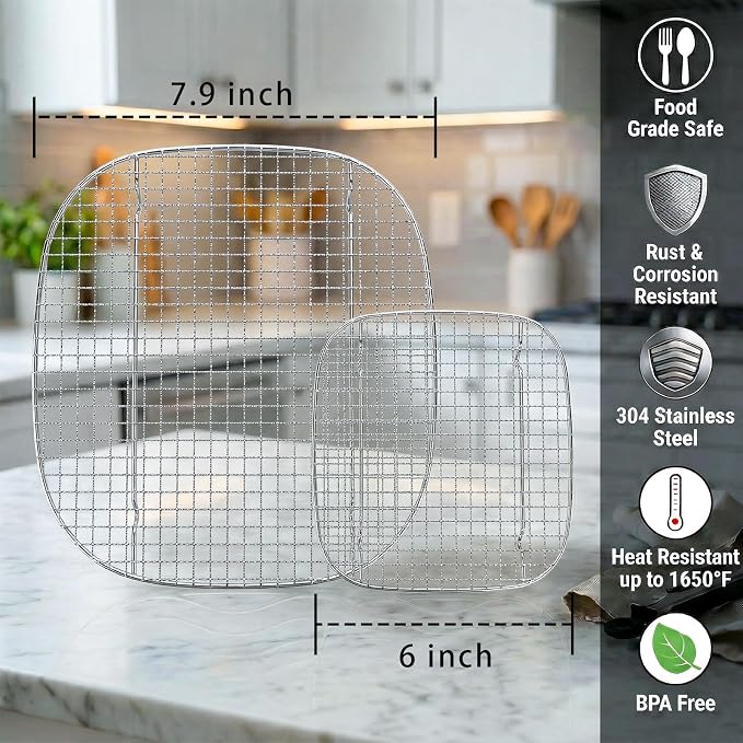 2PCS Crisper Rack for Ninja Crispi Air Fryer FN101, 304 Stainless Steel - Image 5