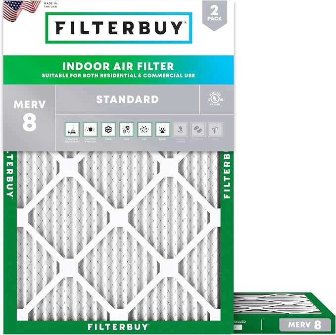 Filterbuy 29x30x1 Air Filter MERV 8 Essential Dust & Allergy Defense, by Filterbuy