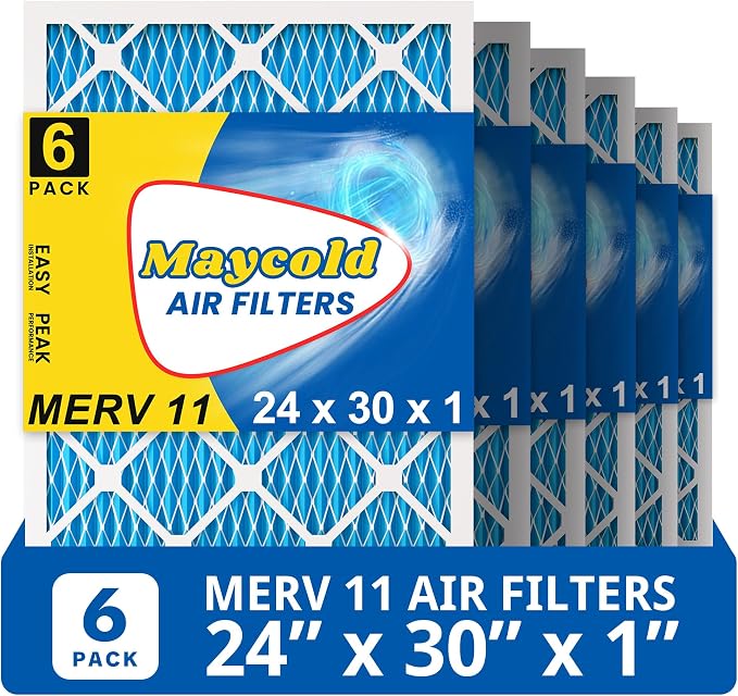 Maycold 24x30x1 MERV 11 Furnace Air Filter, High-Performance HVAC AC Filters by Maycold