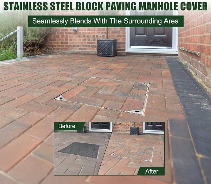 24x24x2.4 inch All Stainless Steel Manhole Cover and Frame, Recessed Square - Image 4