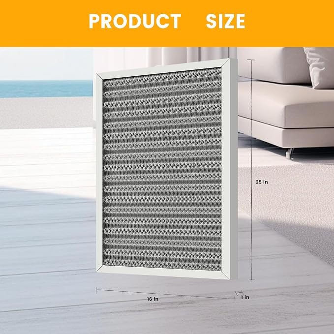 16X25x1 HVAC Furnace Air Filter, Lasts a Lifetime, Merv 8, the Last HVAC Filter - Image 5