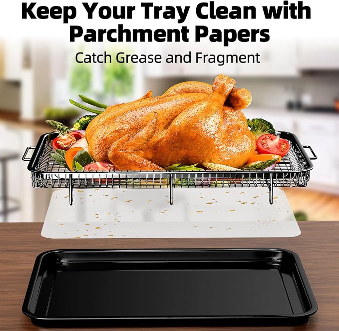 Air Fryer Basket for Oven, Extra Large 18.8" x 12.8" Oven Air Fryer Basket and - Image 6