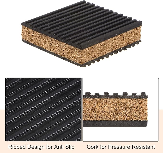 HARFINGTON 4pcs Rubber Anti Vibration Pads 3" x 3" x 7/8" Isolation Vibration - Image 5