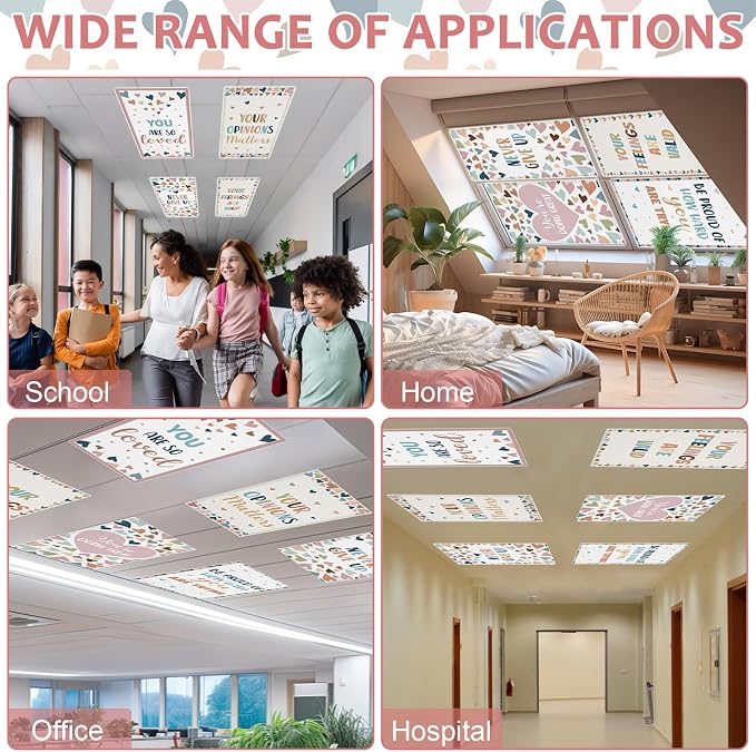 QOUBAI 6 Pcs Fluorescent Light Covers, 4x2 Feet Magnetic Light Cover - Image 6