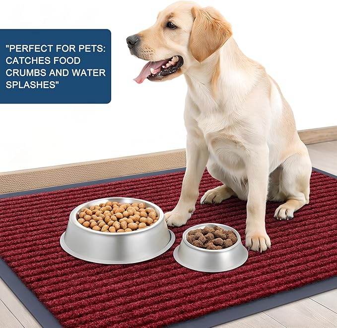 OLANLY Front Door Mat Indoor Outdoor Entrance, 2-Pack 71 x 23 Inch, Waterproof Heavy Duty Doormat, Fade Resistant, Low Profile, Easy Clean Patio Porch Welcome Floor Mats for Entry, Wine Red