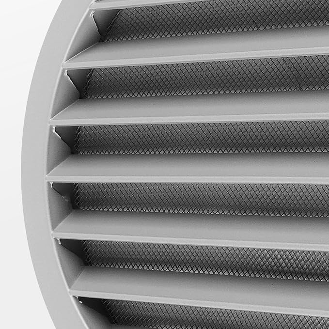 calimaero® WSGG 8" Inch Gray Round Metal Air Vent Grill Cover Flat Louver - Image 6