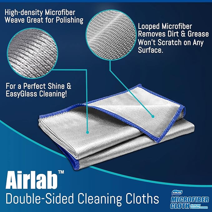 Airlab Glass Polishing Cloth Streak Free Miracle Cleaning Cloth Lint Free - Image 3