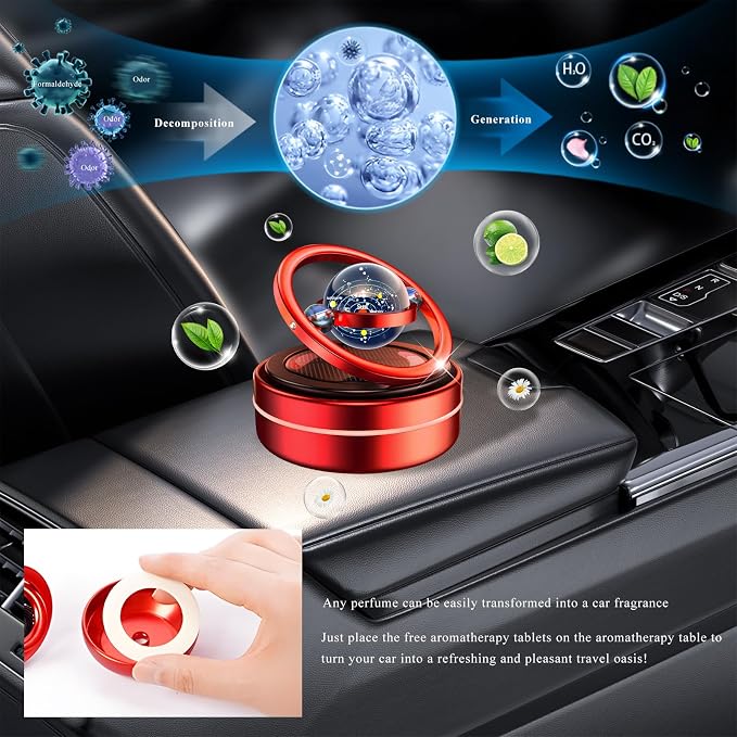 Car Air Freshener, Rotating Aromatherapy Fidget Spinner Dashboard Ornament - Image 5