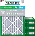 Filterbuy 20x24x4 Air Filter MERV 8 Essential Dust & Allergy Defense, by Filterbuy