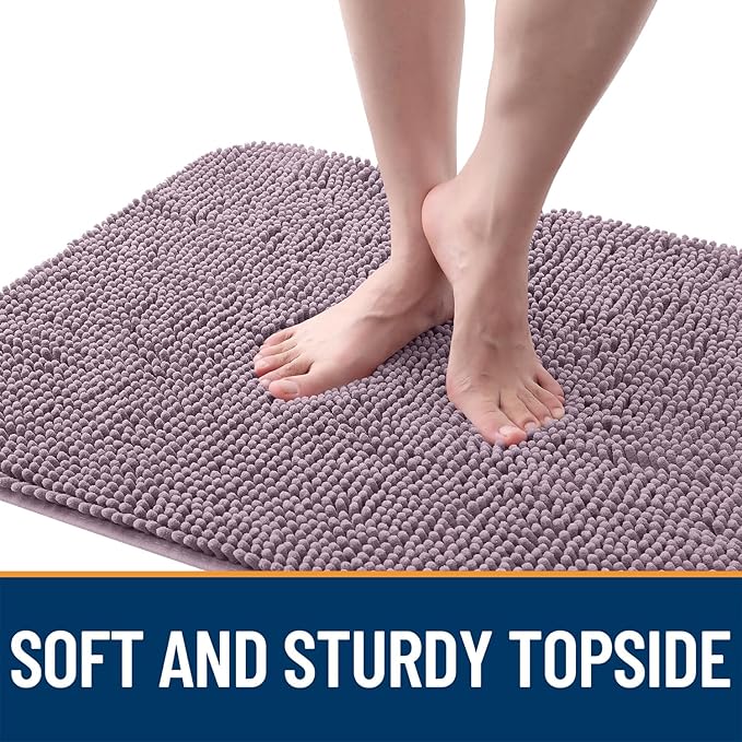 OLANLY Dog Door Mat for Muddy Paws 45x27, Absorbs Moisture and Dirt, Absorbent Non-Slip Washable Doormat, Quick Dry Chenille Mud Mat for Dogs, Entry Indoor Entryway Carpet for Inside Floor, Deep Plum