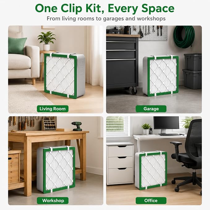 Updated 2 Sets Box Fan Filter Clips, Air Filter Holder Sealed No-Gap - Image 6