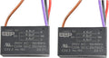 HQRP 2-Pack Ceiling Fan Capacitor CBB61 4.5uf+4.5uf+6.6uf 4-Wire by HQRP