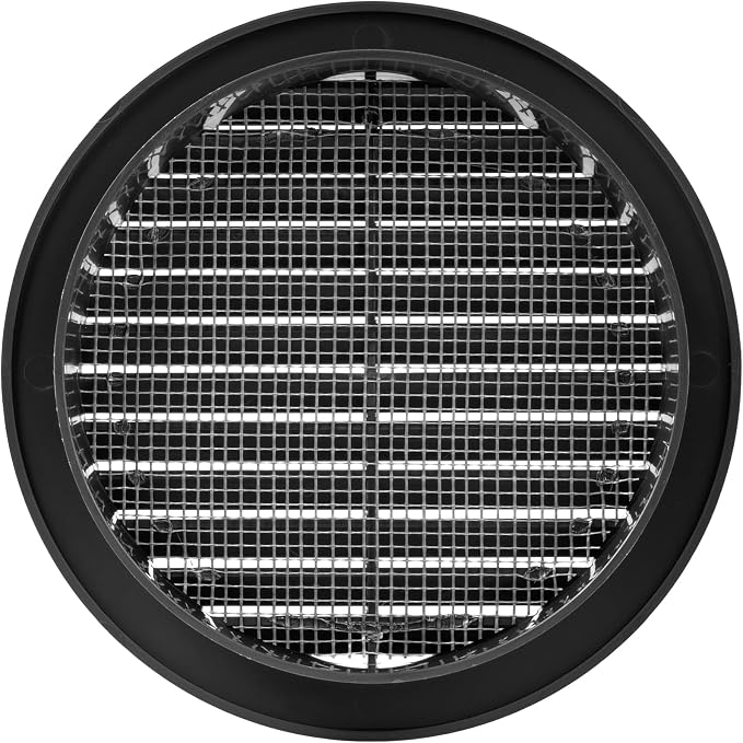 5" Inch Black Plastic Round Ventilation Grille - Image 3
