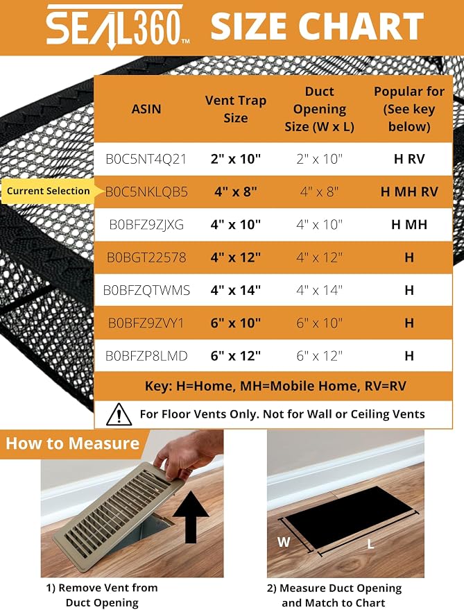 SEAL360 Floor Vent Screen Net, Perfect Home, Mobile Home and RV Accessory - Image 6