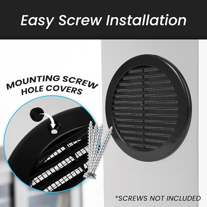 Repa Market 6 Inch Black Round Air Vent Cover - Image 4