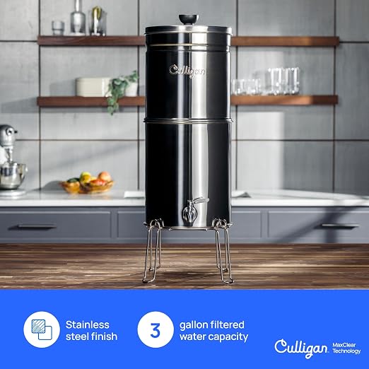 Culligan MaxClear 3 Gallon Gravity Water Filter System, Polished - Image 2