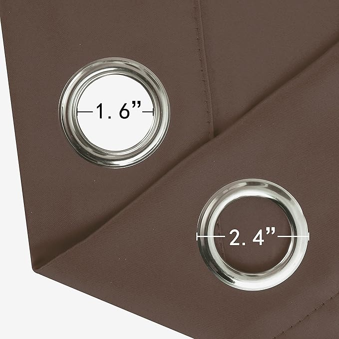 LEMOMO Chocolate Brown Blackout Curtains 52 x 63 Inch Length/Set of 2 Curtain Panels/Thermal Insulated Room Darkening Blackout Curtains for Bedroom