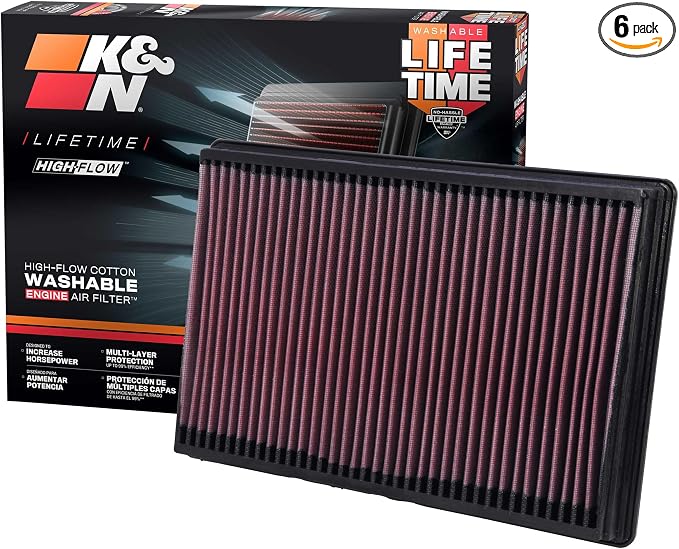 K&N High-Flow Original Lifetime Engine Air Filter: Increase Power: Premium by KNEngineeringInc