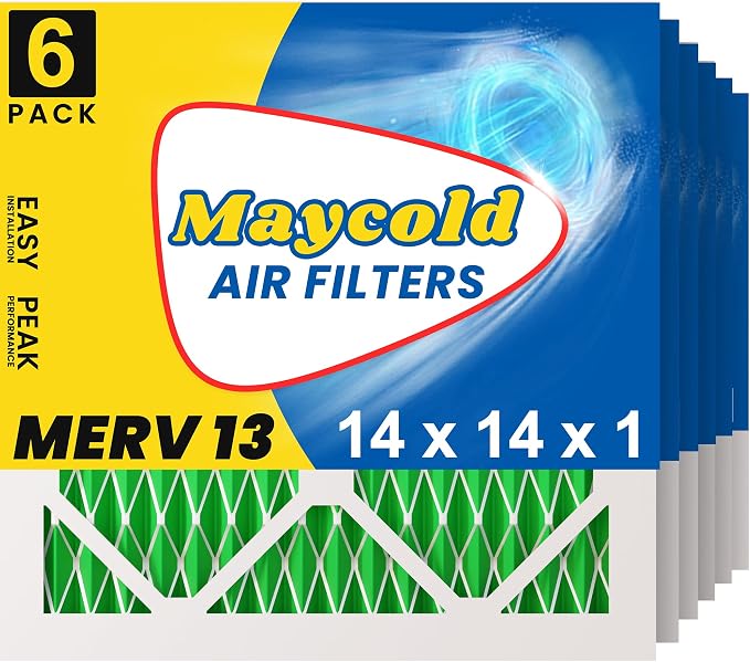 Maycold MERV 13 14x14x1 Air Filter, High-Efficiency Pleated AC & Furnace Filters by Maycold