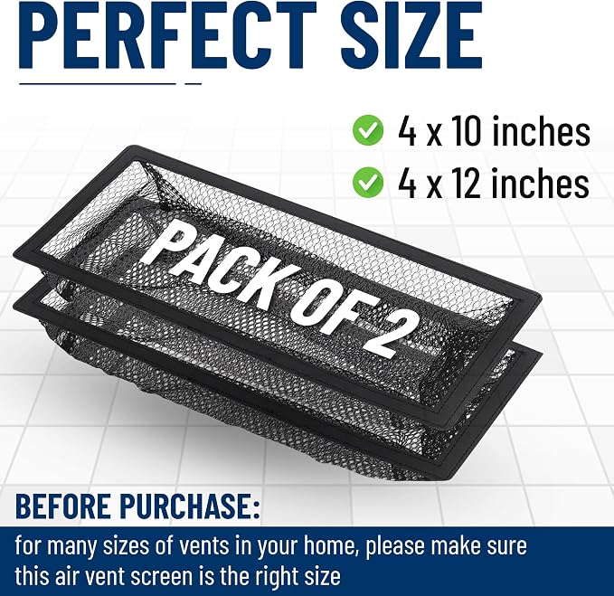 2 Pack Floor Vent Screen Cover | Floor Vent Filter Screen, Air Vent Filters - Image 2