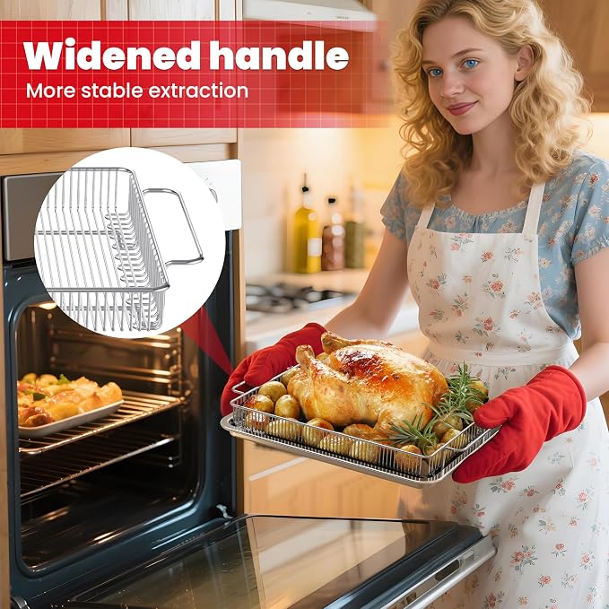 Air Fryer Basket for Oven, 13.9" x 9.7" Large Air Fryer Tray and Pan - Image 4