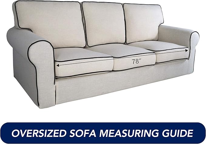 PureFit Super Stretch Oversized Sofa Slipcover – Spandex Non Slip Soft Couch Sofa Cover, Washable Furniture Protector with Non Skid Foam and Elastic Bottom for Kids, Pets （Oversized Sofa, Brown）