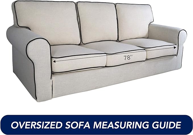 PureFit Super Stretch Oversized Sofa Slipcover – Spandex Non Slip Soft Couch Sofa Cover, Washable Furniture Protector with Non Skid Foam and Elastic Bottom for Kids（Oversized Sofa, Peacock Blue）