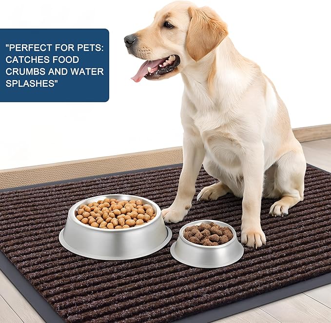 OLANLY Front Door Mat Indoor Outdoor Entrance, 2-Pack 71 x 47 Inch, Waterproof Heavy Duty Doormat, Fade Resistant, Low Profile, Easy Clean Patio Porch Welcome Floor Mats for Entry, Tan