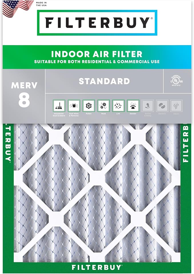 Filterbuy 18x24x4 Air Filter MERV 8 Essential Dust & Allergy Defense, by Filterbuy