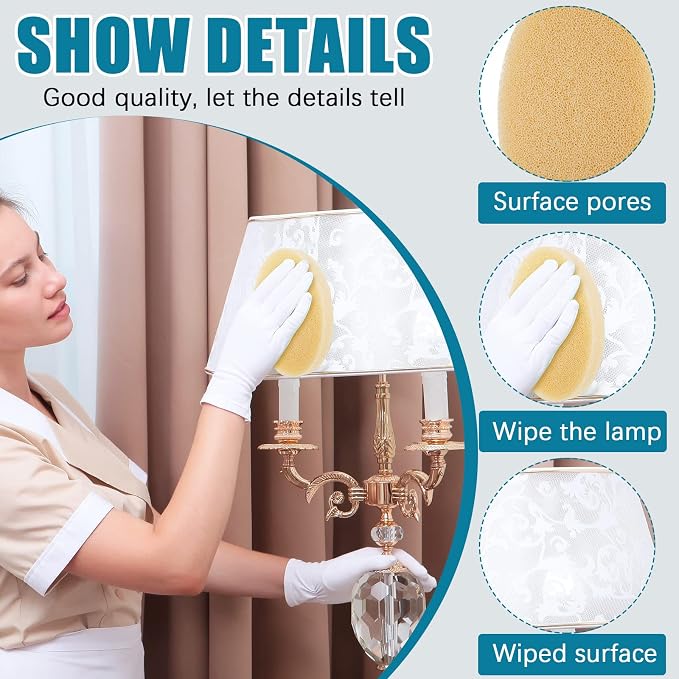 4 Pcs Lamp Shade Sponge Dry Lampshade Cleaner Fabric Cleaner Cleaning Reusable - Image 2
