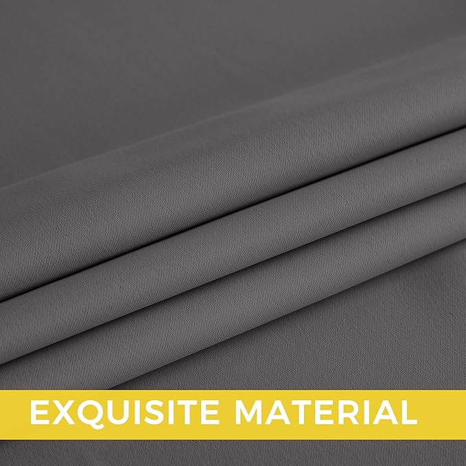 NICETOWN Room Darkening Draperies Curtains Panels, 2 Panels Grey W52 x L90
