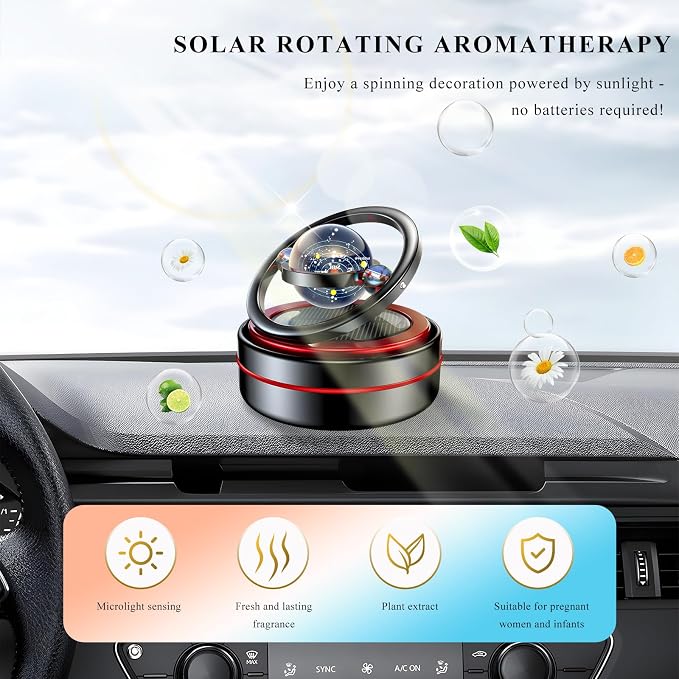Car Air Freshener, Rotating Aromatherapy Fidget Spinner Dashboard Ornament - Image 3