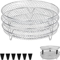 3 Layers Stackable Air Fryer Rack, 8 Inch Round Food Grade Stainless Steel by GWYXC