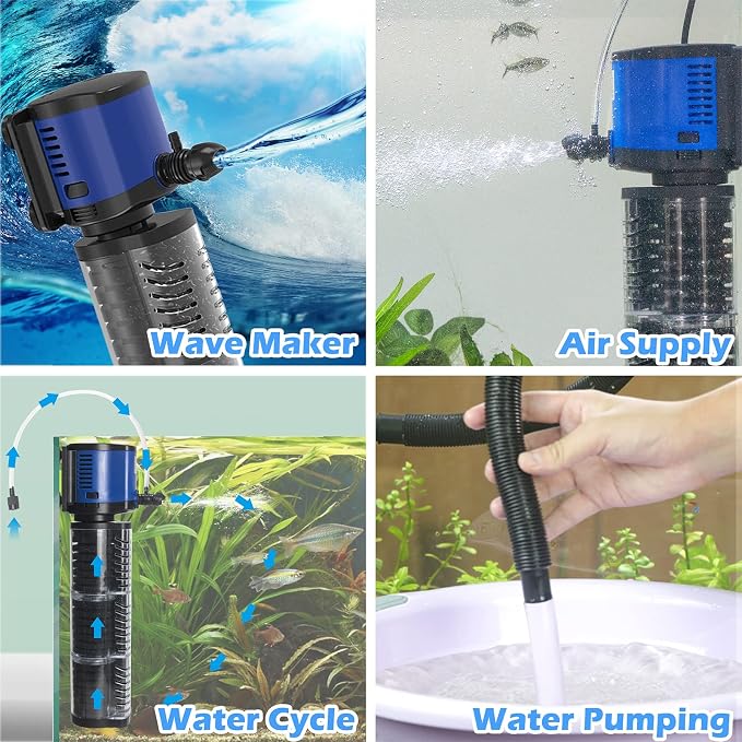 Pond Pump 660GPH Filtration, Sump Submersible Water Pump w/Sponge Filter - Image 4
