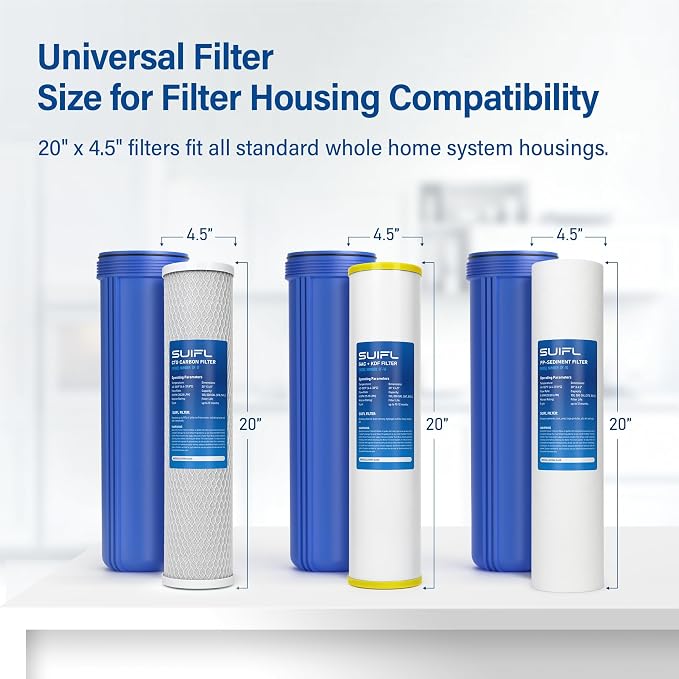 4.5 * 20” 3 Stage Whole House Water Filter Set, Compatible - Image 2